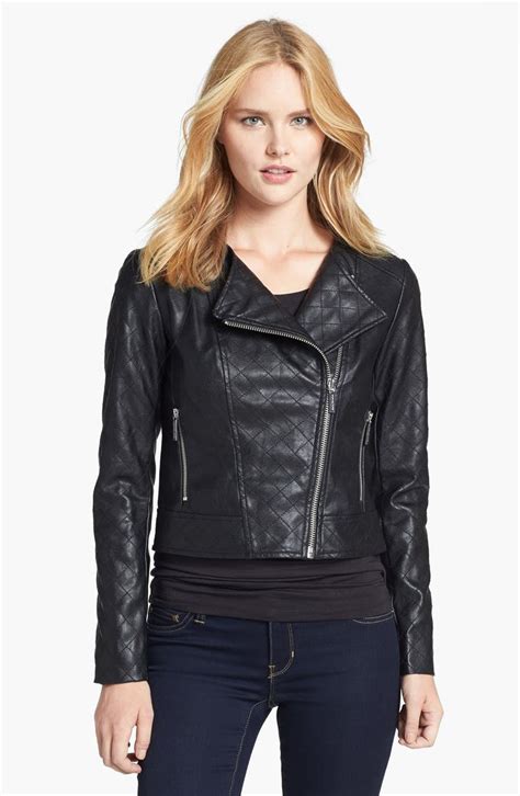 michael kors leather moto jacket 110221|Michael Kors faux leather jacket.